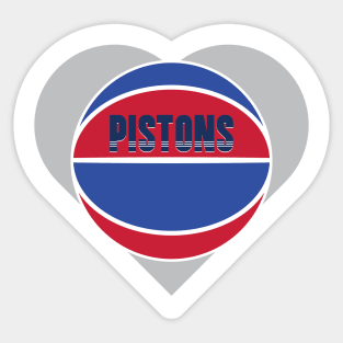 Heart Shaped Detroit Pistons Basketball Sticker